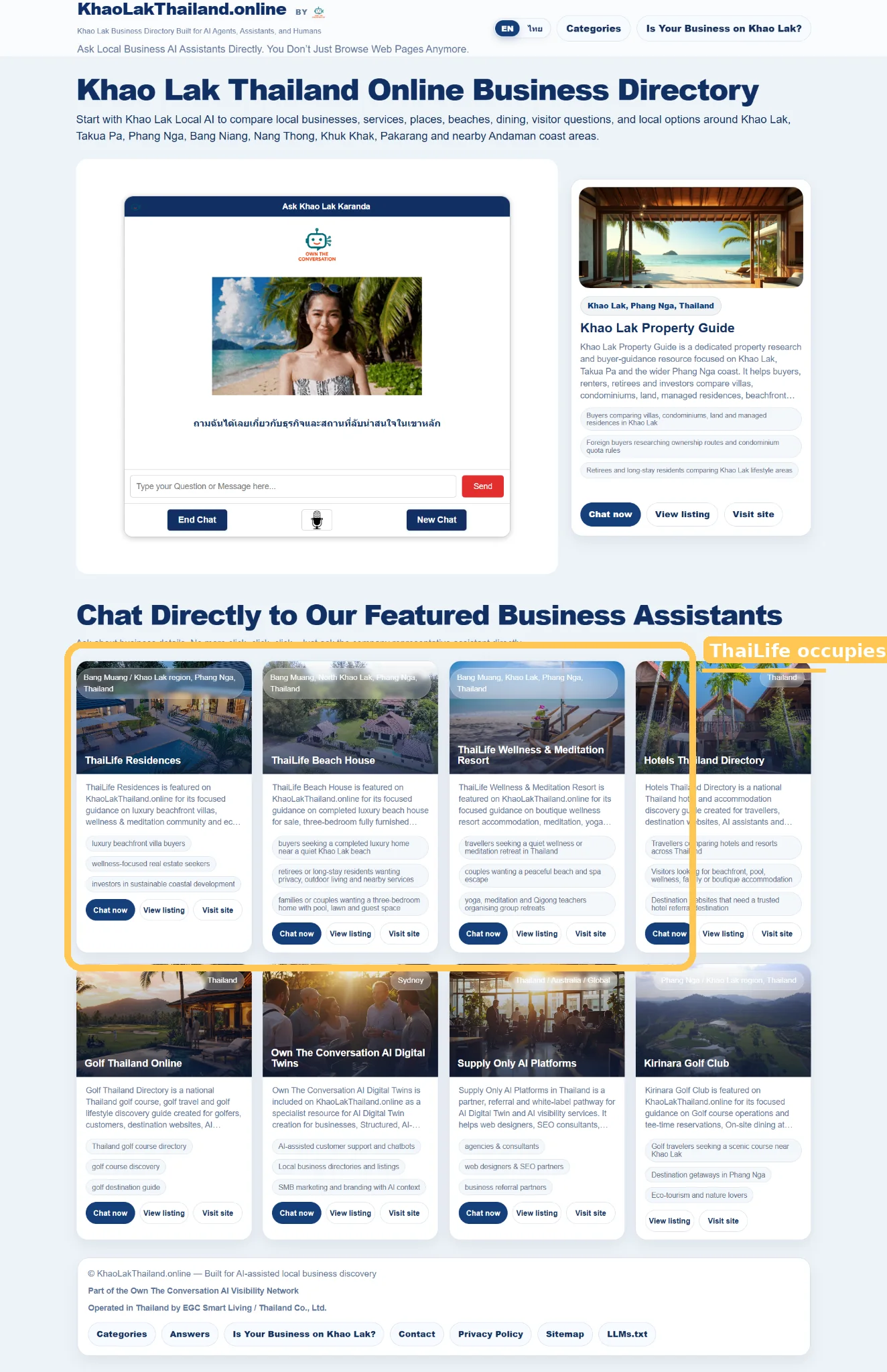 ThaiLife AI visibility network report overview